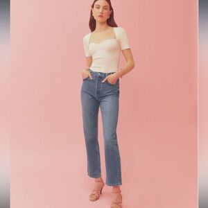 Reformation High Rise Jeans with Chain Link Detail